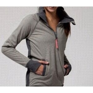 Ivivva Lululemon Shiver Stopper Sz 10 Gray 1/4 Zip Herringbone Pullover Fleece